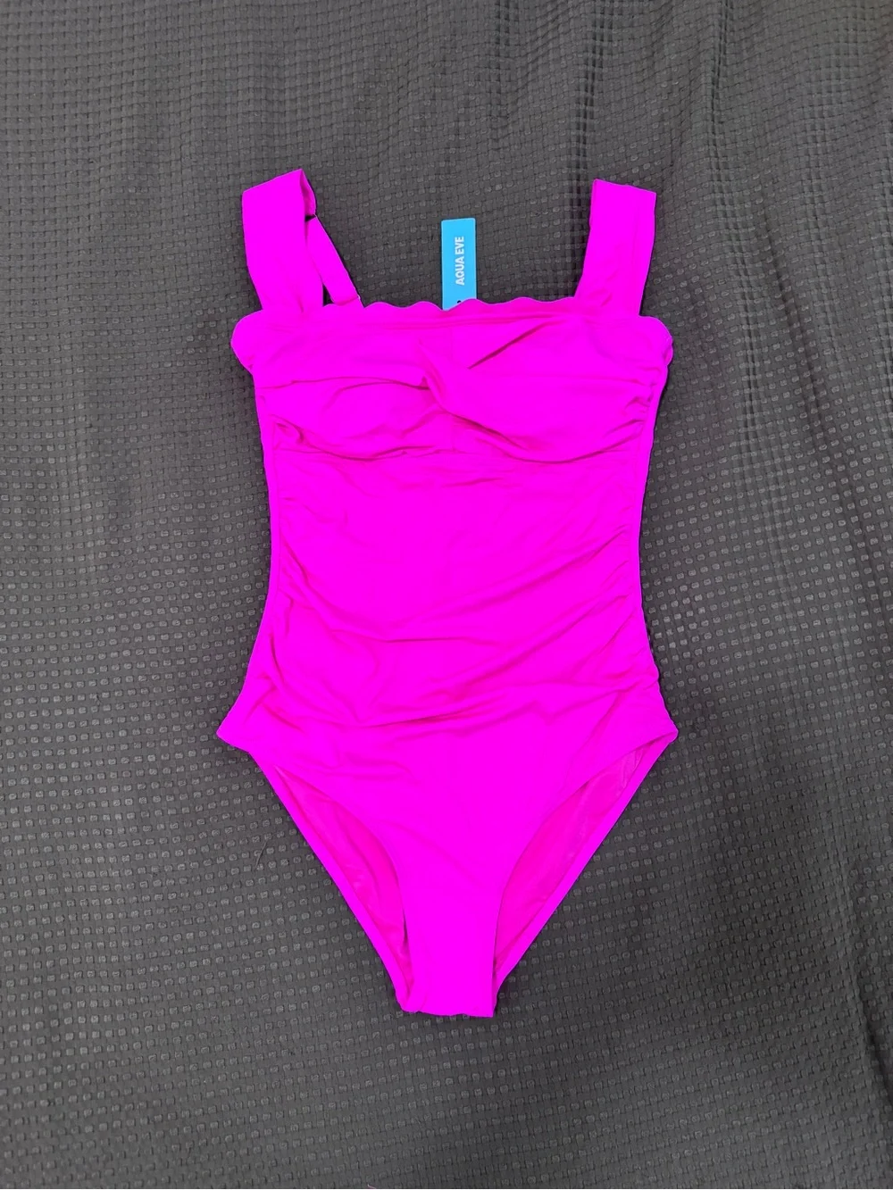Women's Hot Pink Ruched One-Piece Swimsuit